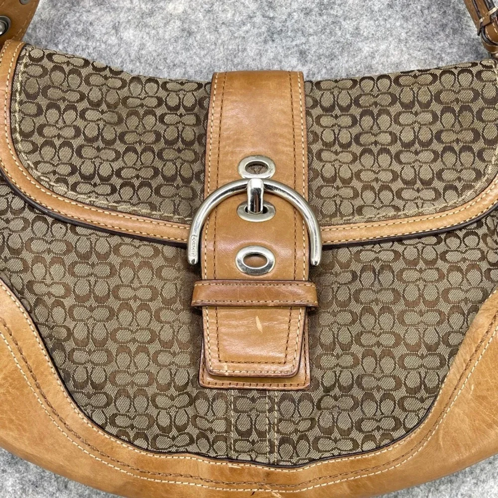 Coach Soho Flap‎ Shoulder Bag Women Small Brown Signature C Buckle F10926  Y2K